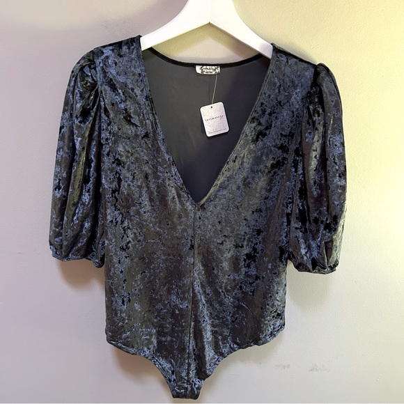 Intimately Free FP~ new ~ Don’t You Wish Velvet Bodysuit in Sunflower Seed ~XL - Picture 3 of 15